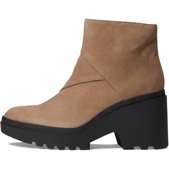 Eileen Fisher Kard Womens 8.5 Ankle Bootie Brown Nubuck Side Zip Block Heel NWOB - Picture 2 of 15